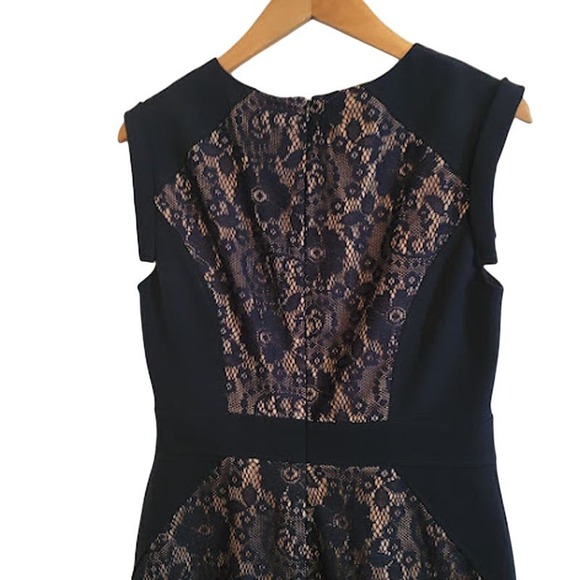 Adrianna Papell- Navy blue lace dress- size 8 - Picture 6 of 9